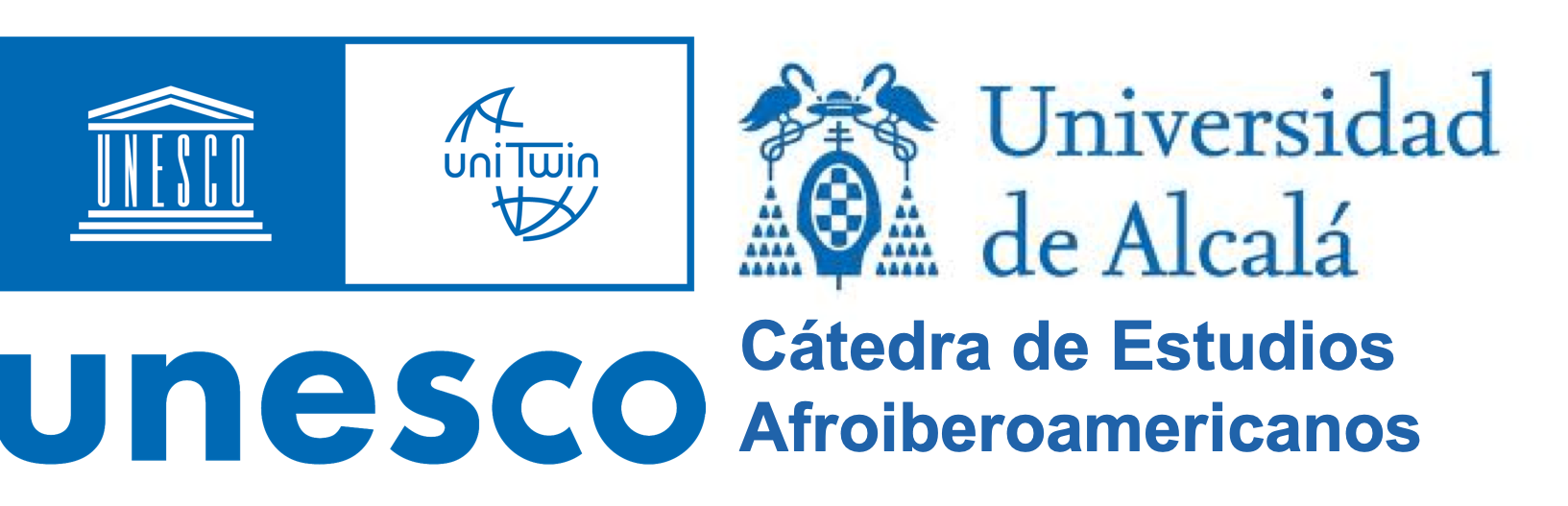 Logo de la cátedra UNESCO de estudios Afroiberoamericanos en la Universidad de Alcalá. Logo de la cátedra UNESCO de estudios Afroiberoamericanos en la Universidad de Alcalá